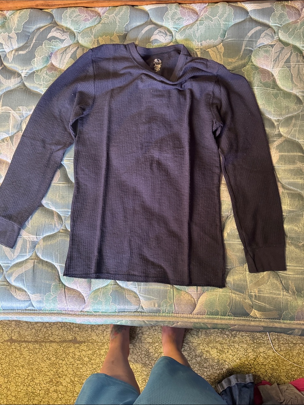 Fruit of the Loom Navy Long-Sleeve Waffle Thermal Tee